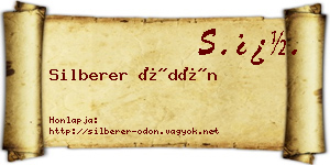 Silberer Ödön névjegykártya